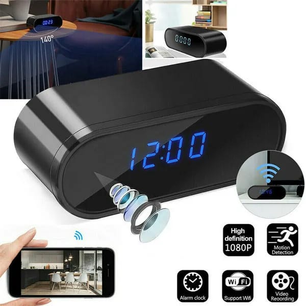 Table Clock Wi-Fi Night Vision Hidden Camera
