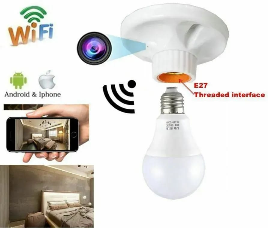 1080p Wi-Fi Bulb Holder IP Camera